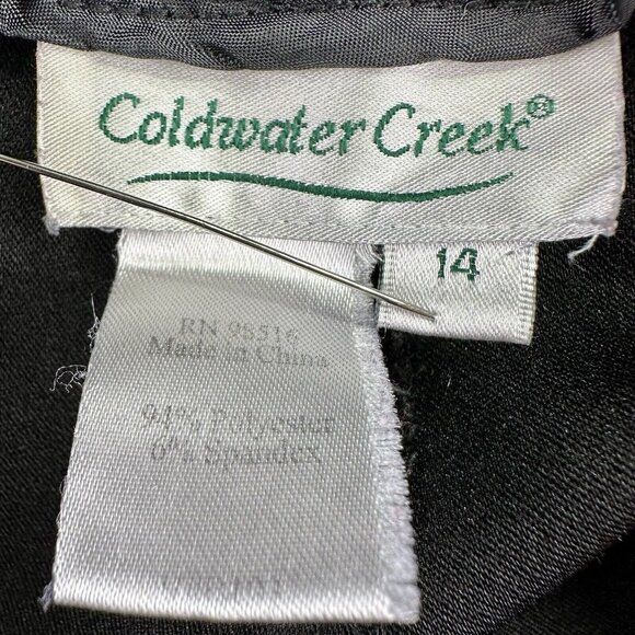 Coldwater Creek Bootcut Trouser Size 14 Black Flat Front, Side Pockets Tab Front - Picture 7 of 12